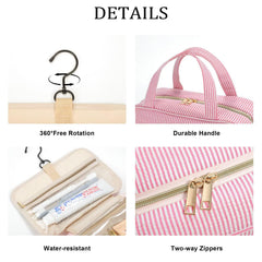 YOOLIFE Hanging Toiletry Bag four-compartment layout keeps items upright and tidy.