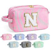 YOOLIFE initial cosmetic bag front letter for personalized identity.