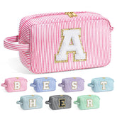 YOOLIFE initial makeup bag front view keeps essentials neatly organized on the go.