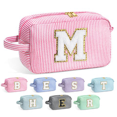 YOOLIFE initial makeup bag front view shows organized compartments for cosmetics