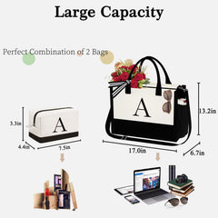 YOOLIFE makeup pouch in canvas pairs with tote for travel