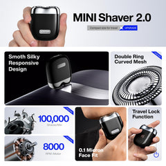 yoose Alloy Mini Shaver IPX7 waterproof design supports wet or dry shaving.