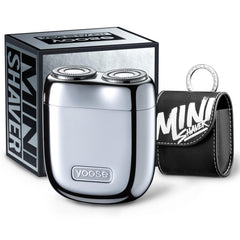 Yoose Alloy Mini Shaver with travel case facilitates on-the-go grooming.