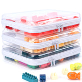 YOPCDJ three-pack clear hard shell zipper case stacked for easy travel organization.