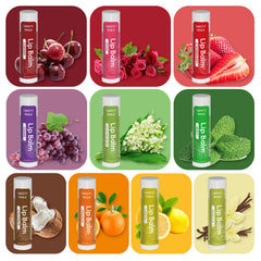 Yopela vitamin E coconut oil lip balm shown with shine, suggesting daily moisture.