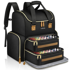 YOREPEK extra-large organizer backpack front view shows high bottle capacity for pros.