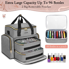YOREPEK Nail Polish Organizer sponge slots protect standard bottles during storage
