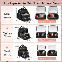 YOREPEK travel nail-polish case with back strap for luggage attachment, ideal for on-the-go gigs.