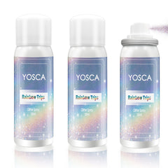 Yosca glitter spray 3pack bottles for portable shimmer on the go