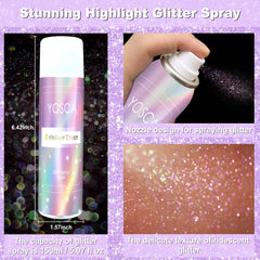 YOSCA glitter spray on clothing delivers eye-catching shimmer.