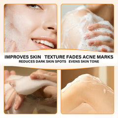 YOSEGOOTER turmeric soap foam on skin demonstrates gentle cleansing and hydration benefits.