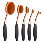 Yoseng oval foundation brush set closeup featuring premium synthetic bristles for even coverage.