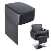 YOSHIKO salon booster seat cushion leather pad close-up shows durable, easy-to-clean surface.