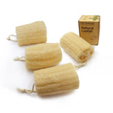YOTDHUO 4-7 inch natural loofah sponge pack for gentle shower exfoliation.