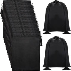 Youeon silk satin wig bags in 12x16 black protect wigs during storage and travel