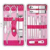 Yougai manicure set opens to reveal a sleek travel case for organized grooming on the go.