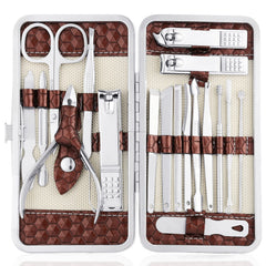Yougai Nail Clippers Set 18-Pcs in luxury travel case for grooming on the go