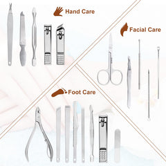Yougai nails set laid out to reveal hand, facial, and foot care options