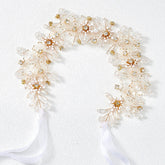 YOUlDIANZI Flower Princess Headpiece closeup pearls for elegant wedding day sparkle