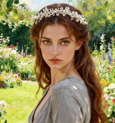 YOUlDIANZI Flower Princess Headpiece wedding look with rhinestones and pearls