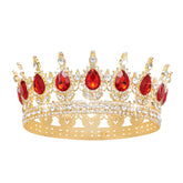 YOUlDIANZI queen crown rhinestone gold red ideal for wedding day styling and formal events.