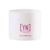 Young Nails Rosebud Acrylic Cover Powder bottle demonstrates precise self-leveling for flawless bases