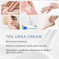 YOUNGYOUNGLOVE Urea Cream rich texture application demonstrates easy, comfortable daily use.