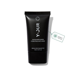 Y’OUR tinted moisturizer bottle with SPF 30 provides daily sun protection.