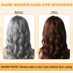 YOURTONE dark brown hair dye shampoo foam lather demonstrates even coverage and scalp-friendly formula