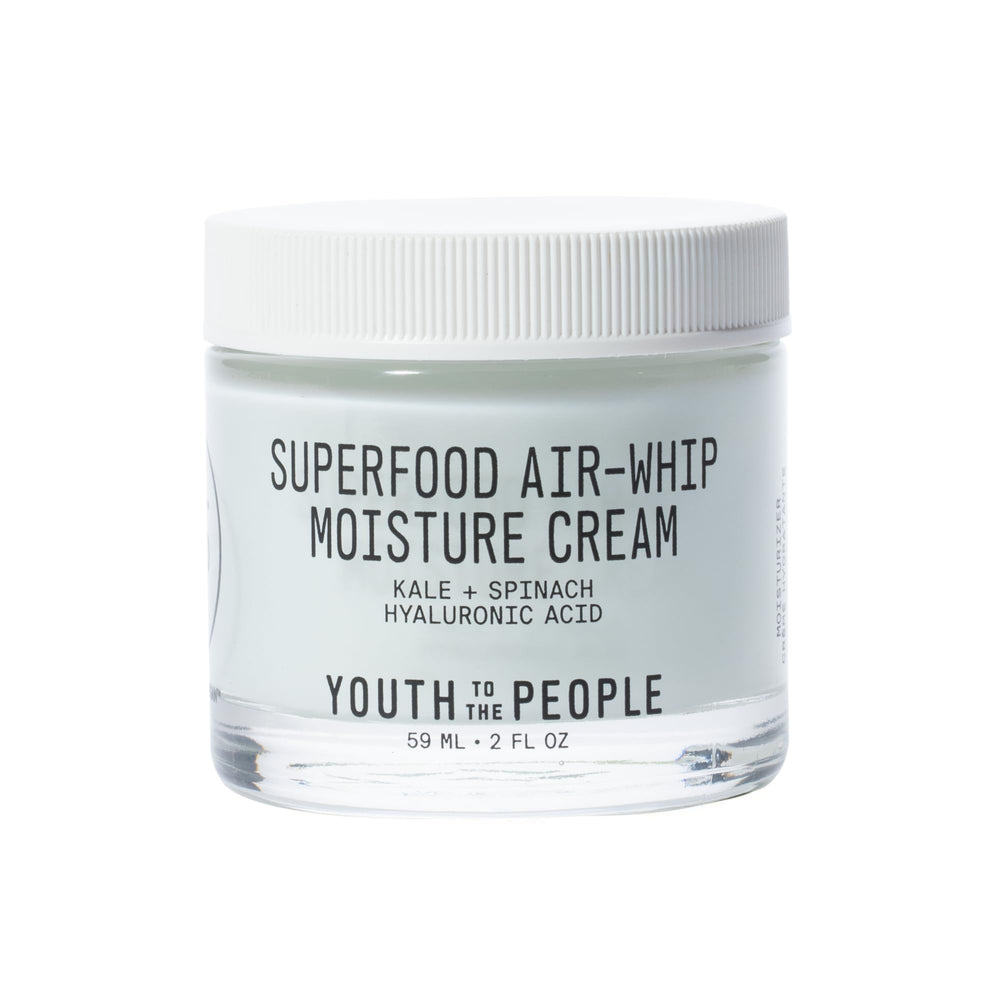 Youth To The People air-whip moisture cream jar close-up shows dewy hydration potential.