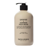 Youth To The People hand and body lotion bottle shows premium vegan moisturizer for daily hydration.