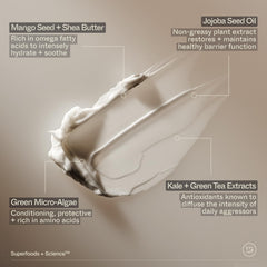 Youth To The People lotion swatch texture demonstrates non-greasy, fast-absorbing finish for silky skin.
