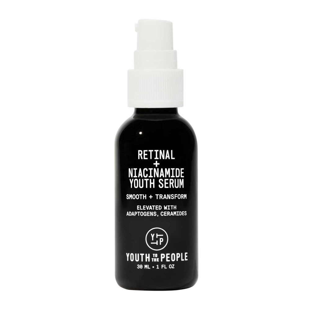 Youth To The People retinal-niacinamide-serum bottle closeup fragrance free night care