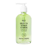 Youth To The People superfood cleanser with kale-green-tea foaming gel removes makeup gently.