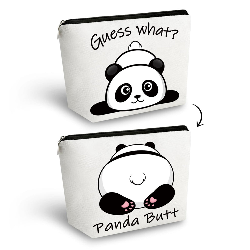 Yoxiumi Panda Gifts makeup bag with front panda head design for daily organization