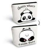 Yoxiumi Panda Gifts makeup bag with front panda head design for daily organization