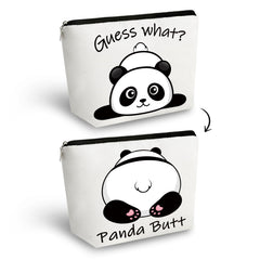Yoxiumi Panda Gifts makeup bag with front panda head design for daily organization