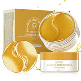 YOYORY 24K gold eye patches in packaging for brightening and hydrating under-eye skin