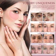 YOYORY collagen hyaluronic acid enriched mask close-up for firmer eye area