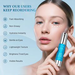 Close-up under-eye area with YOYORY Retinol Eye Cream application for puffiness care.