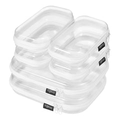 YQBRAO 6-pack clear hard-shell cases front view showing organized storage for travel