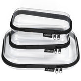 YQBRAO clear hard shell case front view, durable travel storage for essentials.