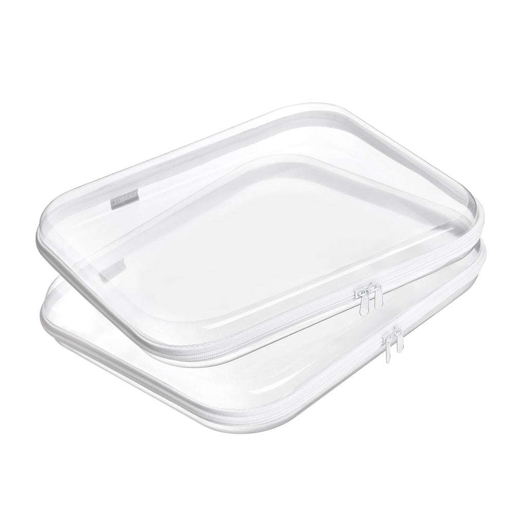 YQBRAO clear hard shell zipper case front view for quick access and organized storage.