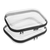 YQBRAO hard-sided case front view with clear zipper for easy organization.