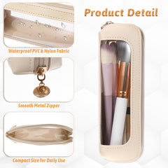 YQQYG makeup bag tucked in a suitcase illustrates compact, lightweight travel companion.