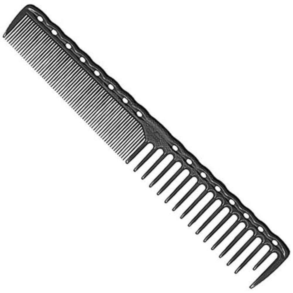 YS Park 332 carbon comb front view for precise razor cutting and clean sectioning.