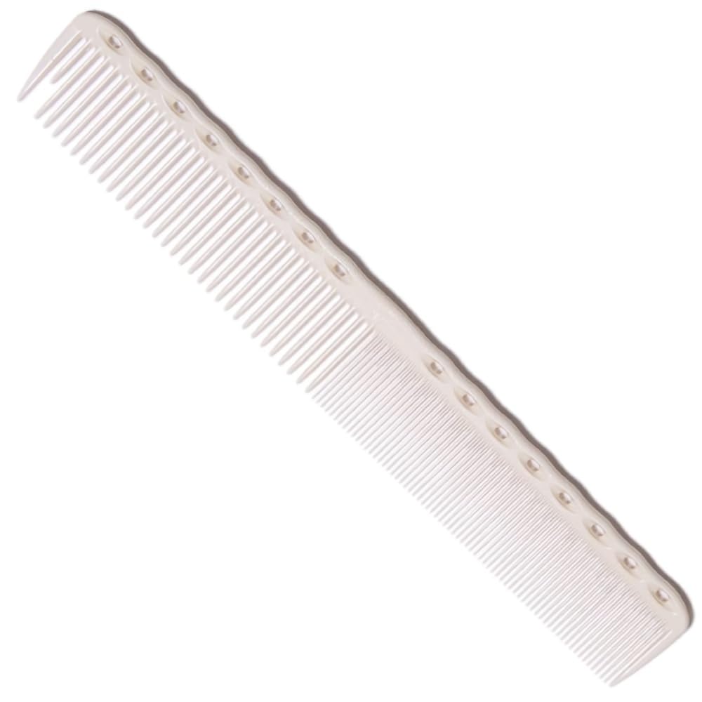 Y.S.PARK YS-336 Fine Cutting Comb White enables precise sectioning with a secure grip.