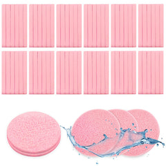 Ysanciuu 240pcs pink compressed sponge strips for daily makeup removal and storage.