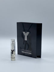 Yves Saint Laurent Y for Men vial cap-off shows a test-ready scent preview.