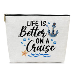 Ythuil Cruise Makeup Bag front view showing large capacity for cosmetics on travels.